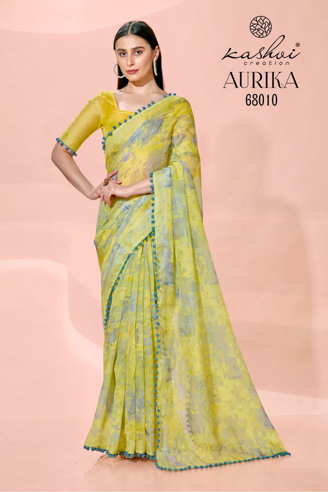 Aurika By Kashvi 68001-68010 Printed Sarees Catalog